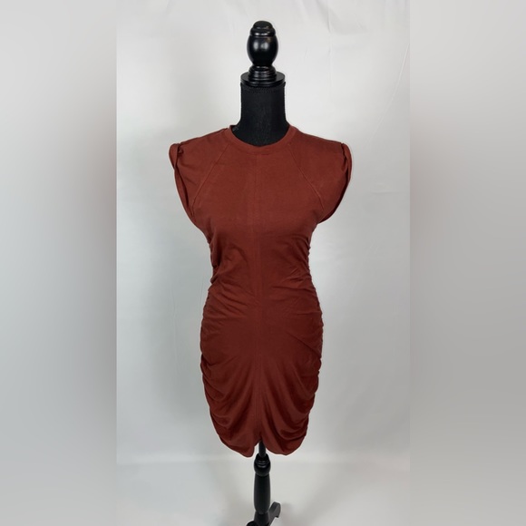 Athleta Small Dress Bodycon Stretch Burgundy Short Sleeve. - Picture 4 of 13